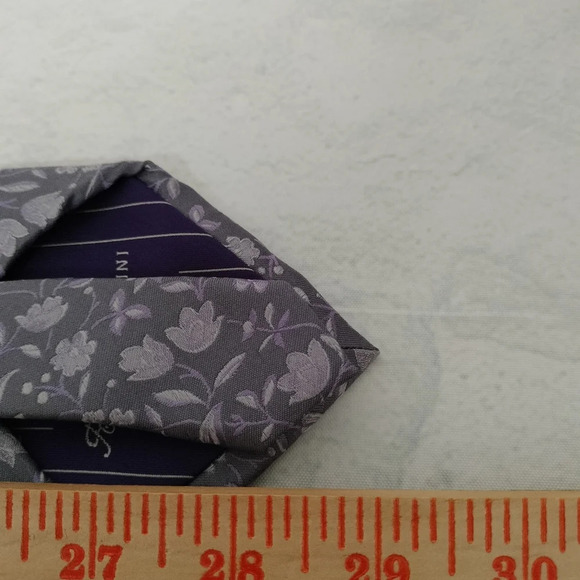 Roberto Villini Couture Silk Necktie Lavender Floral Cottage Core pattern 4 x 58 - Picture 6 of 8